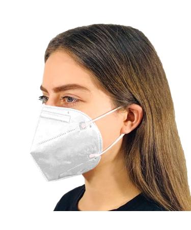 5-Layer Disposable Face Mask Made in USA | Improved Design | 95%+ Filtration Efficiency with Comfortable Ear Loop and Soft to Touch Materials | 10 Units (White)