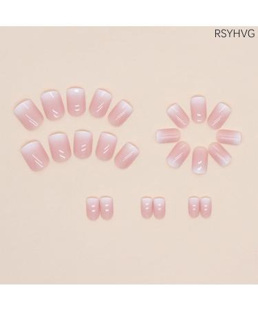 False Nails Medium stick on nails for women impress nail spress on Square French Manicure Fake Tips Press On Full Cover Nails - Buy Online on GoSupps.com