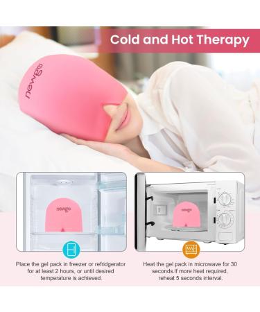 NEWGO Migraine Relief Cap - Full Coverage Headache Hat for Cold Therapy - Ice Head Wrap for Migraine Relief - Form Fitting Stretchable Design - Pink - Buy Online on GoSupps.com