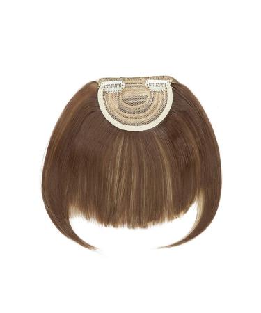 SEGO Clip in Pony Hairpiece Extensions Fringe Bangs One Piece on Front Hair Hair Extension like Real Hair Ash Brown & Bleach Blonde-1