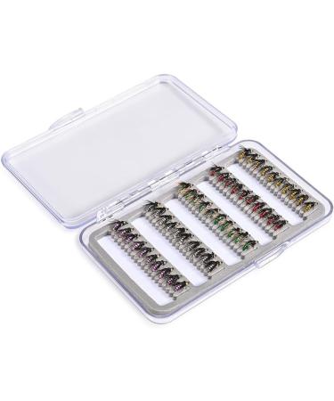 50-Part Fly Fishing Set | Colorful Assortment of Dry & Wet Flies | Bionic Fly Accessories for International Fishing - Buy Online on GoSupps.com