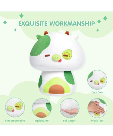 Mewaii 14'' Soft Avocado Cow Mushroom Pillow Stuffed Animal Plush - Cuddly Green Cow Toy for Kids | 14 Inch - Buy Online on GoSupps.com
