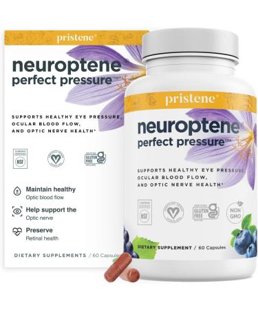 Eye Pressure Supplement with Bilberry Saffron Niacinamide CoQ10 for Optic Nerve Relief - Helps Support Healthy Retinal Blood Flow - Neuroptene from Eyecheck (60 Capsules)