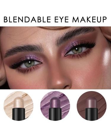 FOCALLURE Cream Eyeshadow Stick Set - 3 Pcs Shimmer Pencil Crayon | High Pigmented & Waterproof Eye Shadow | Vie En Rose - Buy Online on GoSupps.com