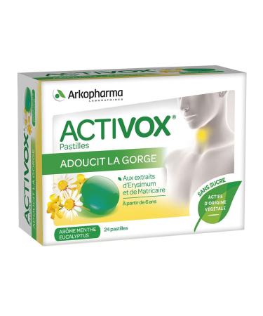 Arkopharma Activox Respiratory Tract Sugar Free Mint Eucalyptus Flavor Case of 3 Blisters of 8 Tablets