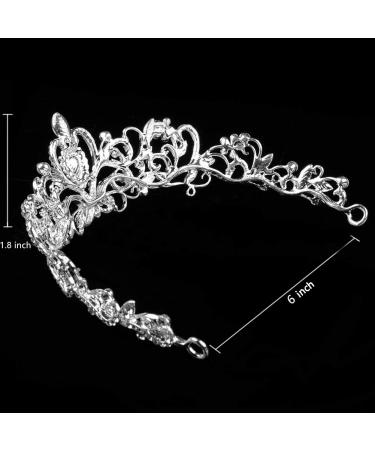Vofler Crystal Tiara Silver Crown Headband for Women, Bridal, Princess, Prom - Rhinestone Hair Jewelry for Birthday, Wedding, Pageant - Buy Online on GoSupps.com
