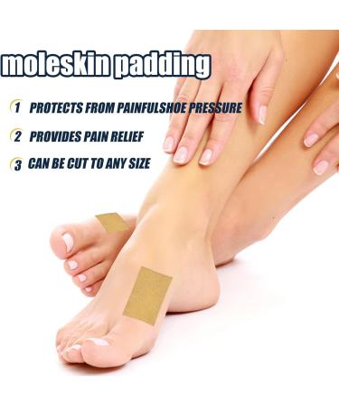 Moleskin Padding for Feet - 10 Pack with Adhesive Backing - Reduce Friction and Pain from Rubbing - Ideal for Boots and Hiking - Buy Online on GoSupps.com