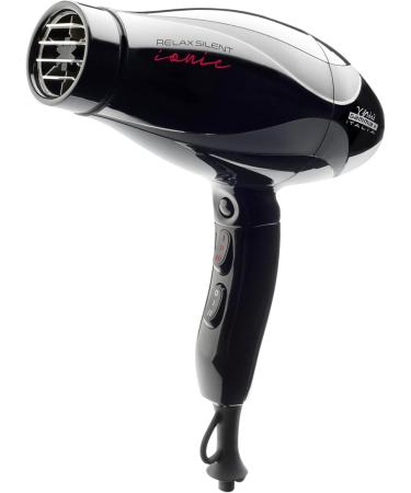 GAMMAPIU' GAMMAPIU Professional Relax Silent Ionic Hairdryer Black Light and Balanced Quiet Powerful Silver Coated Grille High Performance W 18002100 - Buy Online on GoSupps.com