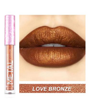 Y-HaLi Waterproof Metal Lipstick - Long-Wearing Non-Fading Love Bronze for Nightclub Makeup | International Shipping Available - Buy Online on GoSupps.com