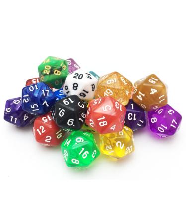 SmartDealsPro 10-Pack 20 Sided Dice D20 Polyhedral Dice for DND RPG MTG Table Game (Color 1)