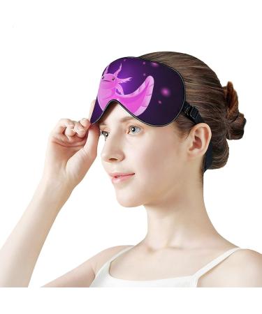 Buy Glowing Pink Axolotl Sleep Mask - Cute Kawaii Eye Mask with Adjustable Strap | Blocks Light & Reduces Puffy Eyes | Perfect Gift - Buy Online on GoSupps.com