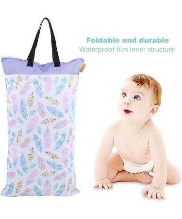 Diaper Bag Waterproof Large Capacity Hanging Wet Dry Cloth Baby Inserts Nappy Laundry Storage Bag for Newborn Infants (EF203) - Buy Online on GoSupps.com
