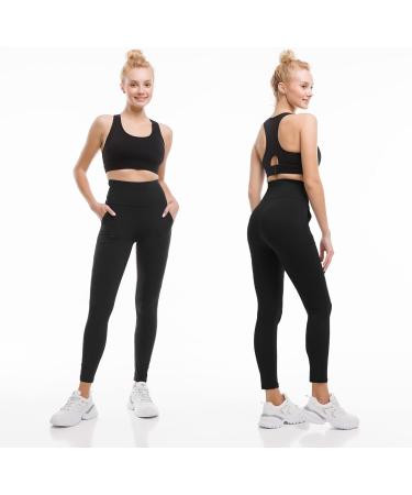 Buy Sinophant Sport Leggings for Women - High Waist & Opaque Fitness Pants - 3-Pack Black - Perfect for Yoga & Running - S-M Size - Buy Online on GoSupps.com