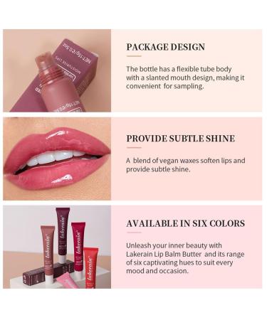 Wenrny Glossy Lip Balm Butter 6 Color Instant Moisturizing Lip Gloss Long Lasting Hydrating Non-Sticky Lip Care Oil Lip Glow Oil for Soft & Smooth & Protect Dry Lips Makeup Gift for Women Girls - Buy Online on GoSupps.com