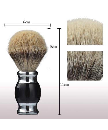 Je&Co 100% Silvertip Badger Hair Shaving Brush - Handmade High-Quality Brush with Fine Resin Handle & Stainless Steel Base (Black) | International Shipping Available - Buy Online on GoSupps.com