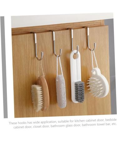 Alipis 4pcs Double Hook Door Hook Glass Shower Door Towel Holder for Kitchen Cabinet Bathroom Supply Jacket - Buy Online on GoSupps.com