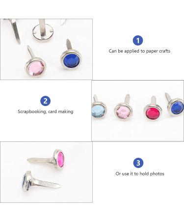 Amosfun 100pcs Mini Heart Brads Metal Fasteners for DIY Crafts 8x15mm - Random Color | Scrapbooking Paper Embellishments - Buy Online on GoSupps.com
