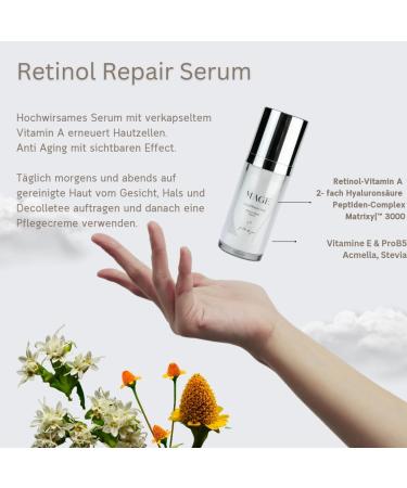  MAGE MAGE Retinol Repair Serum - Anti-aging face serum with vitamin A - Facial care to reduce wrinkles - For smooth skin - Fragrance-free - Vegan - Made in Germany - Buy Online on GoSupps.com