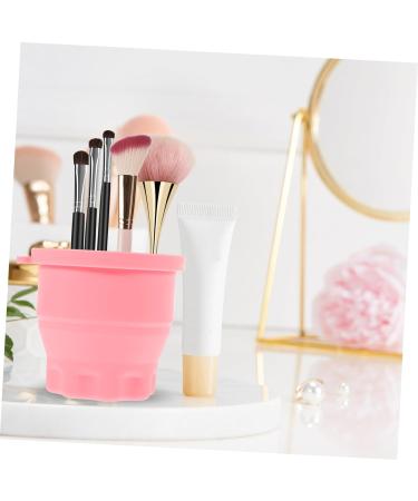 HAKIDZEL Makeup Brush Cleaner Cup Makeup Brush Cleaning Bowl Retractable Silicone Scrub Cup Drying Rack Clean Brush Silica Gel Makeup Brush Cleaner Make Up Brush Cleaner 9.20X9.20X8.60CM Pink - Buy Online on GoSupps.com