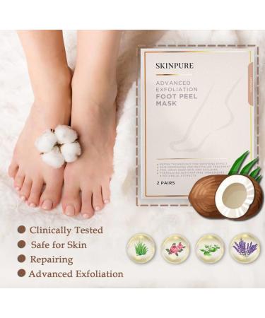 SKINPURE Advanced Exfoliating Foot Mask (Jasmine) Removes Dead Skin Dry Cracked Feet and Calluses - Home Foot Spa Treatment - Best Gift for Women Men - Buy Online on GoSupps.com