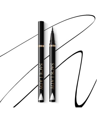 SACE LADY Waterproof Liquid Eyeliner Pen Black Long Lasting High Pigmented Slim Smudge-proof Eye Liner for Women Make Up 0.8g 13*1.7*1.7 cm