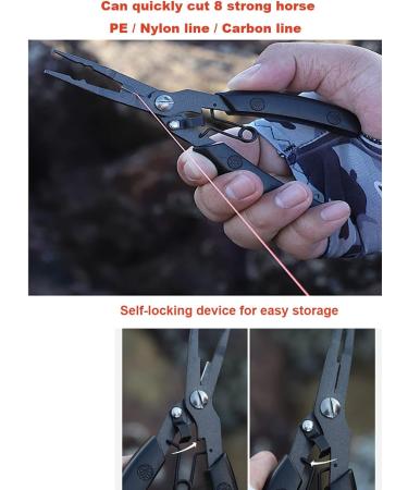 HZXINWANG Fishing Pliers Set - Aviation Aluminum Line Cutters, De-Hookers, Weaving Scissors - Saltwater Resistant Fishing Gear - Black Lightweight Design - Buy Online on GoSupps.com