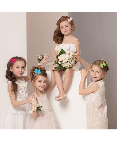 40Pcs Baby Girls Hair Clips Set - Grosgrain Ribbon Bows Barrettes Alligator Clips for Toddlers & Kids in 20 Colors - Buy Online on GoSupps.com