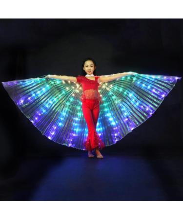 EMVANV LED Belly Dance Wing for Child - Light Up Isis Wings with Telescopic Stick for Carnival and Stage Performances - Buy Online on GoSupps.com