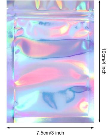 100 Pack 3x4 Inch Smell Proof Holographic Storage Bags for Food - Holographic Color - Buy Online on GoSupps.com