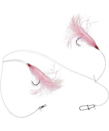 Uncle Mos Tackle Fluke Flounder Hi-Lo Rig with MYLAR Teaser - Saltwater Fishing BKK Black Octopus Hook - 30lb Mono - 5 & 10 Pack Options - Buy Online on GoSupps.com