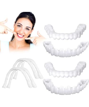 4 Pcs Fake Teeth Dentures for Women and Men - Temporary Dental Veneers for Natural, Comfortable Teeth Restoration, Protecting Your Smile - Buy Online on GoSupps.com