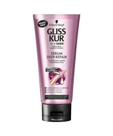 Schwarzkopf Gliss Hair Repair Serum Deep Repair - Gliss Kur Hair Repair with Liquid Keratin Complex, Enriched with the Combination of Amino Acid and Protein