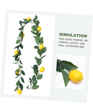 Zerodeko 3 Pcs Simulation Lemon Rattan Lemon Berry Swag Floral Decor Decorative Fruit Summer Garland for Mantle Autumn Fruit Garland Lemon Rattan Swags Fake Lemon Artificial Leaf Silk Cloth Yellowx3pcs 195x10cmx3pcs - Buy Online on GoSupps.com