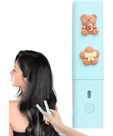 Minii Hair Straightener - Usb Powered Hair Curling Iron 2 in 1 Travel Curling Wand Voltage Curling Iron | Portable Hair Curler Anti-Scald Bangs Curling Iron Suitable for Curly Hair Straighten Fresh Green-send 2 Patch Random - Buy Online on GoSupps.com