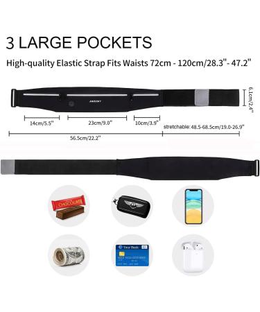 Haissky Purpose Hip Pocket Belly Bag - Fitness Belt for Running Jogging Cycling - Adjustable for Phones Up to 6.7 Inches - Black - Buy Online on GoSupps.com