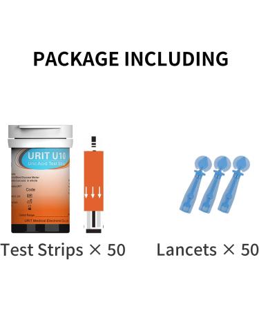 URIT Uric Acid 50 Test Strips (2 Boxes) - 25 Test Strips Per Box | For URIT Uric Acid Monitor | Includes 50 Test Strips and 50 Lancets - Buy Online on GoSupps.com
