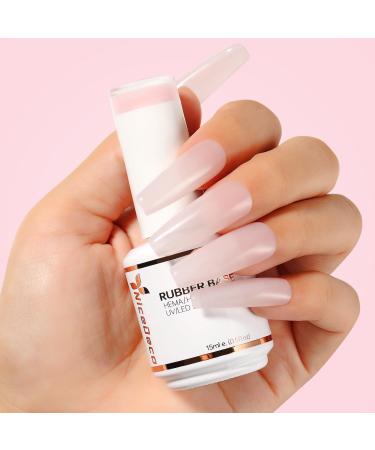 Nicedeco Rubber Base Gel Pink 15ml - LED UV Soak Off Nail Art Manicure | International Shipping Available - Buy Online on GoSupps.com