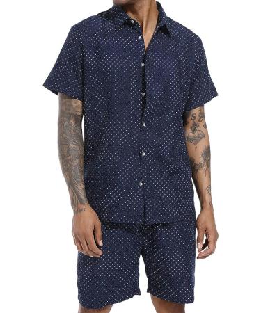 PASOK Men's Floral 2 Piece Tracksuit - Casual Hawaiian Shirt and Shorts Set - X-Large - Buy Online on GoSupps.com