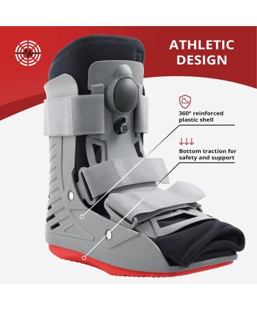 ManaMed Royal Boot Air Short CAM Boot - Small | Orthopedic Walking Boot with Air Pump & Traction for Ankle Sprain, Broken Toe & Post Surgery - Buy Online on GoSupps.com