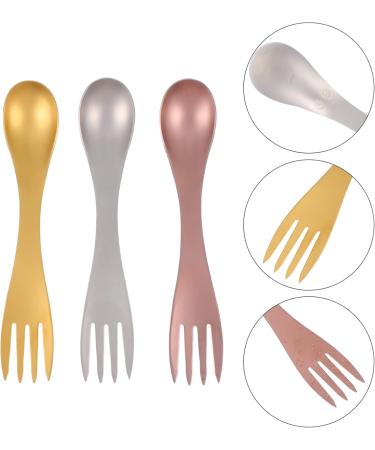 Veemoon Metal Forks 3pcs 2 1 Stainless Steel Spoon Fork Survival Backpacks School Stainless Steel Cutlery Light Cake - Buy Online on GoSupps.com