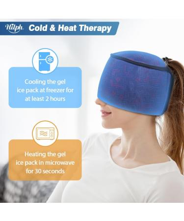 Hilph Migraine Hat - 360 Headache & Migraine Relief Cool Cap with Cooling Packs & Sleeping Mask | International Shipping Available - Buy Online on GoSupps.com