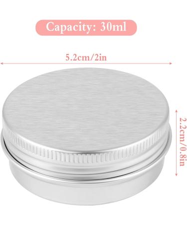 20 PCS Round Aluminum Tins 30ML Aluminum Tin Jars with Screw Cap Small Lip Balm Tins for Lip Balm Cosmetic Candles DIY Crafts (Silver) - Buy Online on GoSupps.com