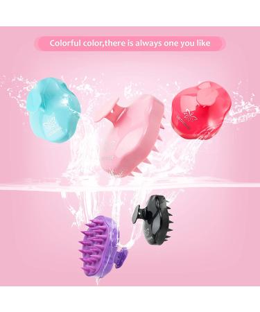 Silicone Hair Scalp Massager Shampoo Brush - For All Hair Types - Pink - Buy Online on GoSupps.com
