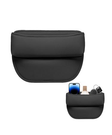 1pcs Black Car Organizer Bag Sewn Seat Storage Side Pocket Car Gap Seat Organizer Front Seat Console Pocket Store Cell Phone Keys