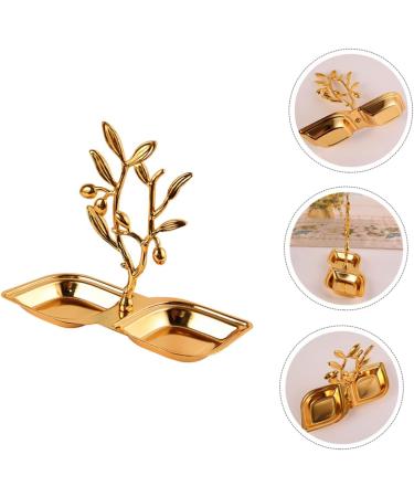 Alipis Container Snack Fruit Dessert Dried Metal Two-Grid Ktv Snacks Storage Tray Household Plate re-usable 19.5X15.5CM Golden - Buy Online on GoSupps.com