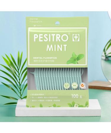100 Pcs Disposable Dental Floss Picks - Mint Flavor - Portable Interdental Floss Sticks for Effective Tooth Cleaning at Home or On-the-Go - Buy Online on GoSupps.com