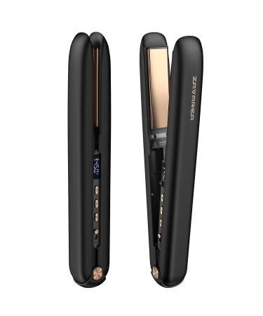 Cordless Hair Straightener and Curler 12800mAh Battery Powered 2-in-1 Ceramic Portable USB Rechargeable Straightening Iron for Travel
