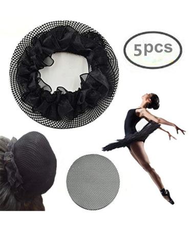KKTOCHVC Women Bun Dancer Hair Net (5pcs) - Black Lace Elastic Band Bun Cover - Buy Online on GoSupps.com