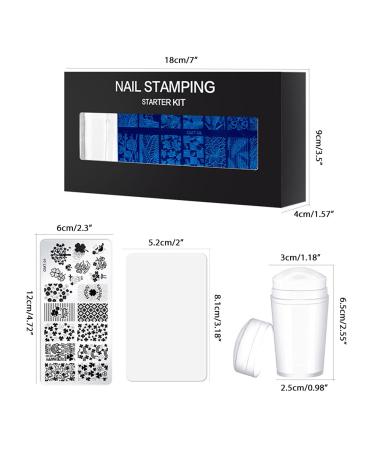 14-Piece Nail Stamp Set | 8 Nail Stamping Plates Scraper & 4 Polishes - Perfect for Gorgeous Nail Art - Buy Online on GoSupps.com