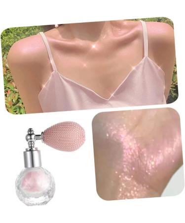 Beavorty High Gloss Dusting Makeup Highlighter Press Powder Makeup Glitter Balloons Highlight Powder Spray Hair Glitter Luminous Glitter Powder Spray Highlighter Powder Spray for Body Glass 7.5x7cm Pink - Buy Online on GoSupps.com